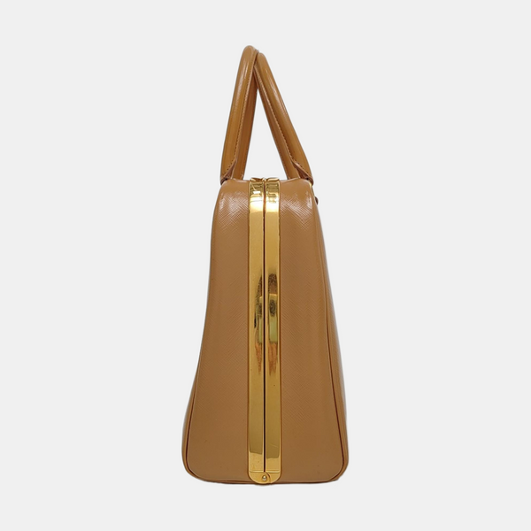 Saffiano Calfskin Top Handle Bag Beige