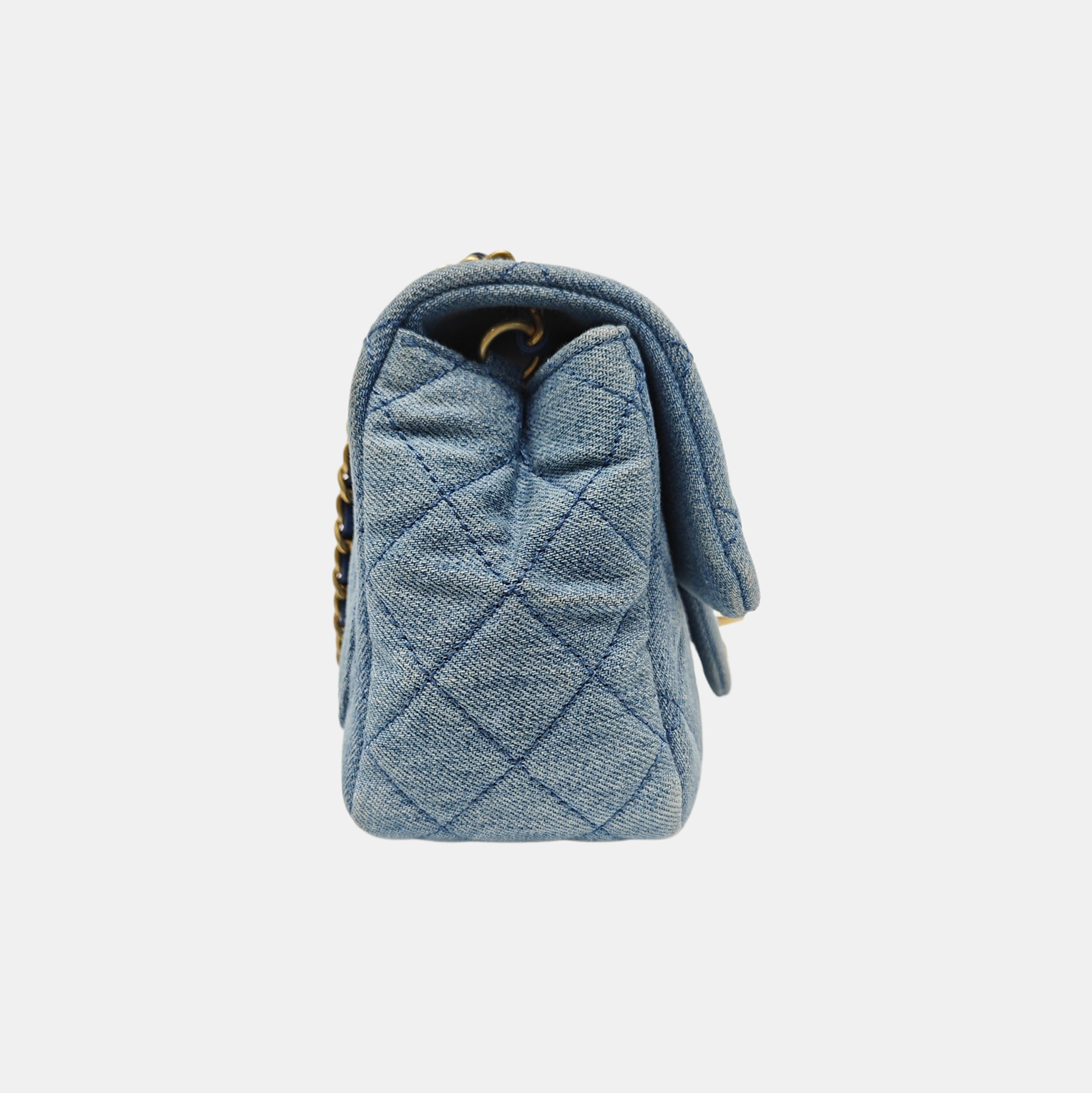 CLASSIC FLAP Mini Quilted Denim Blue