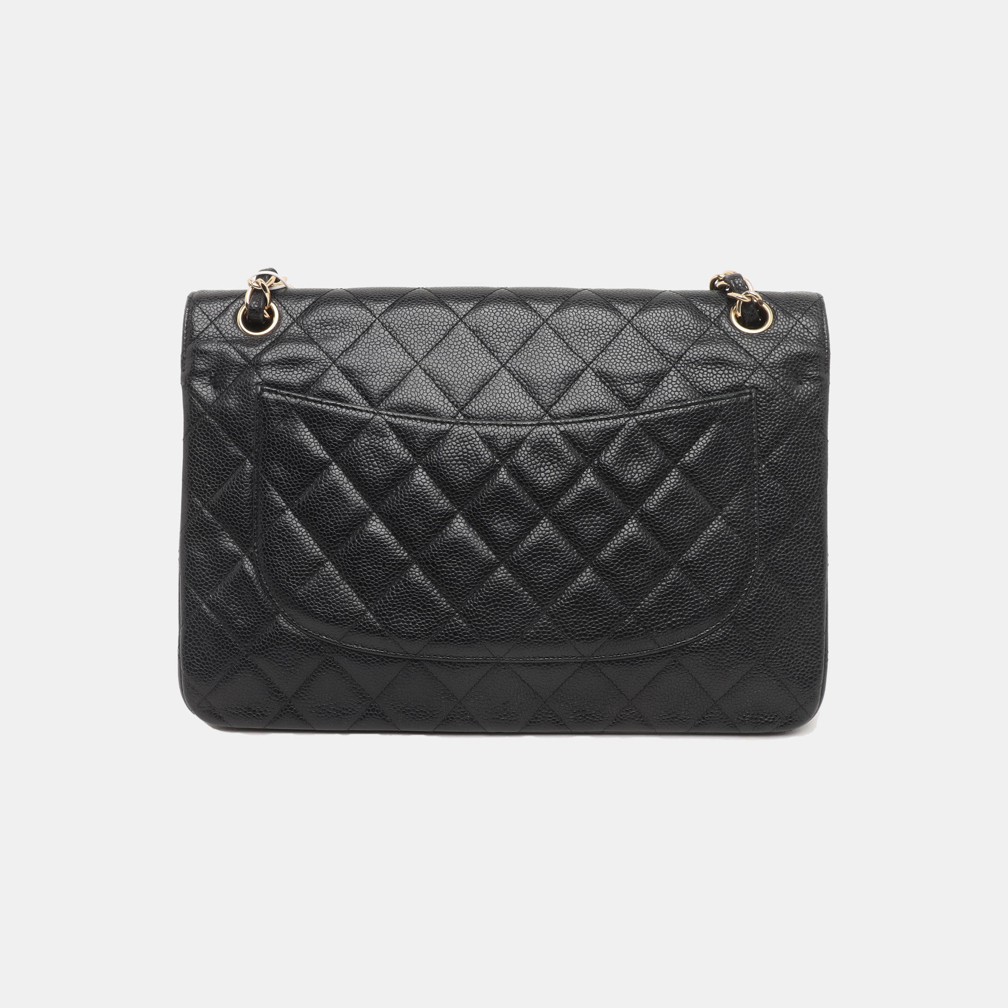CLASSIC FLAP Jumbo Quilted Grained Calfskin Black