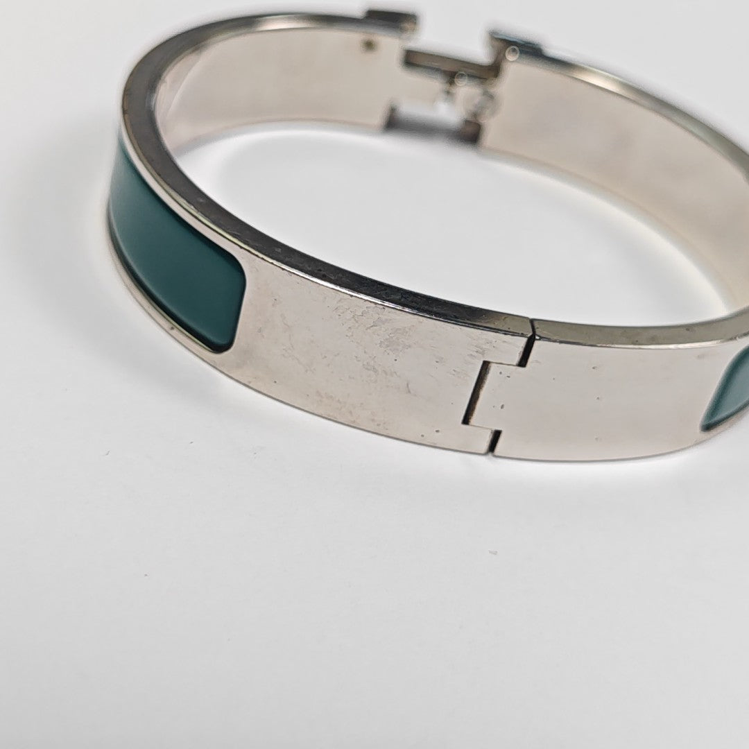 Clic H Metal Green Bangle
