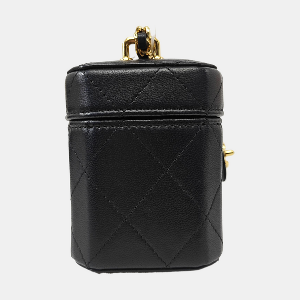 Quilted Lambskin Shoulder Bag Small Black
