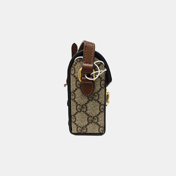 Horsebit 1955 Mini Monogram Coated Canvas Beige