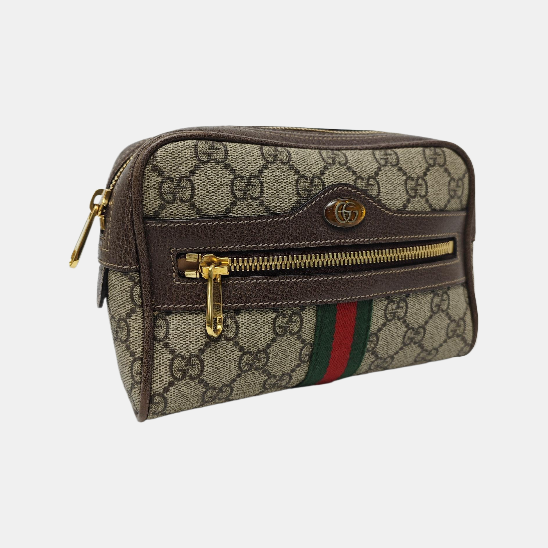 Ophidia Small Monogram Coated Canvas Beige
