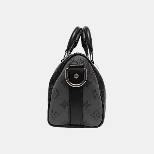 KEEPALL 25 Monogram Coated Canvas Black