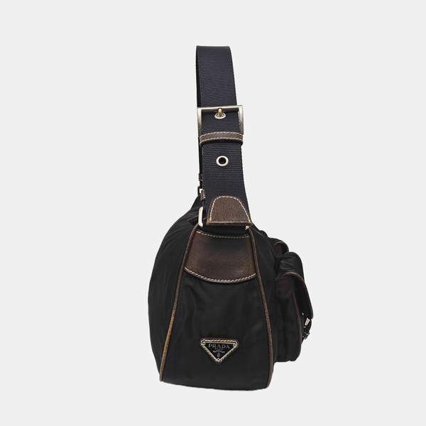 Nylon Top Handle Bag Black
