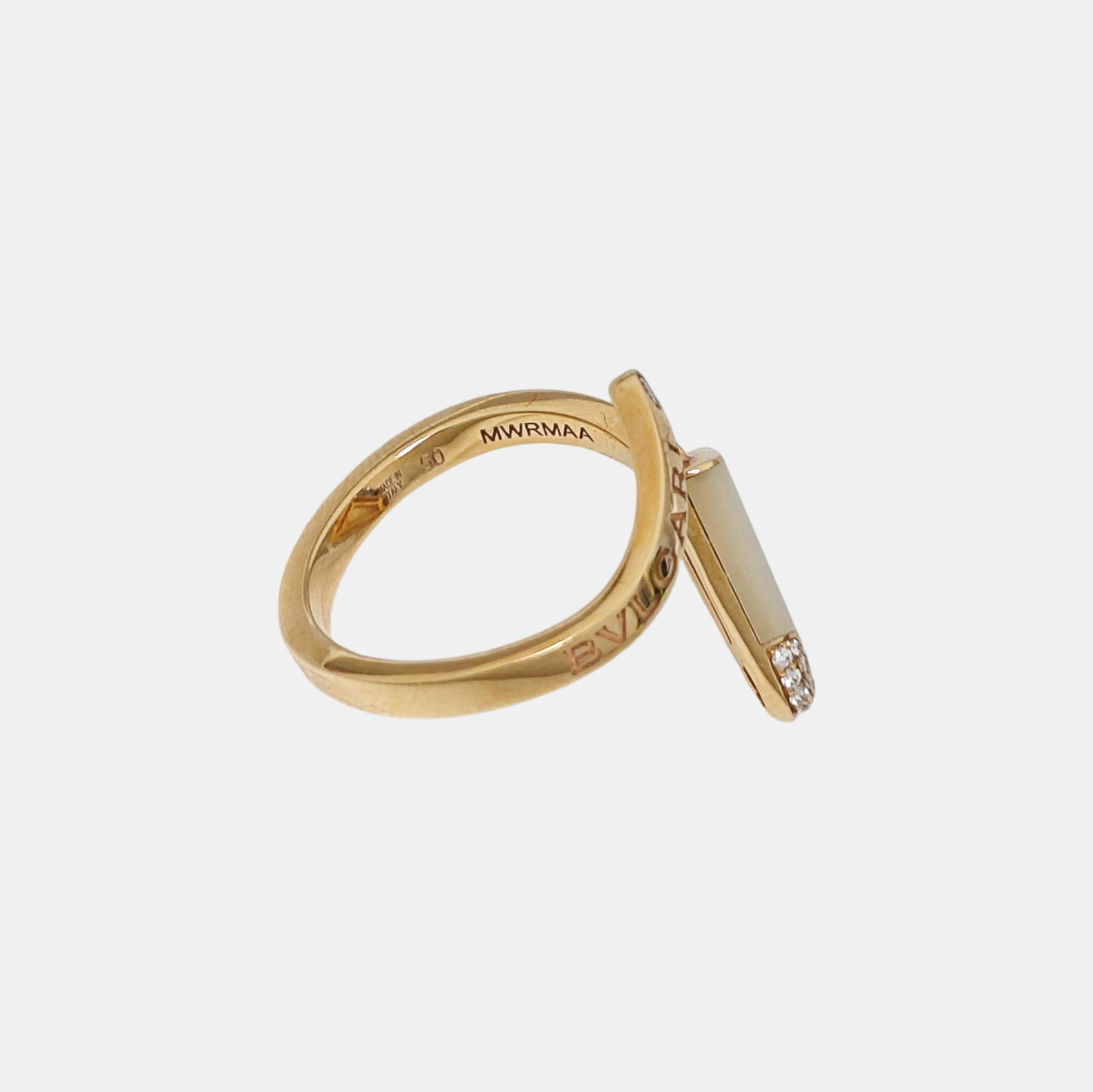 BVLGARI BVLGARI Anillo de Oro Rosa de 18k Blanco Talla EU 50