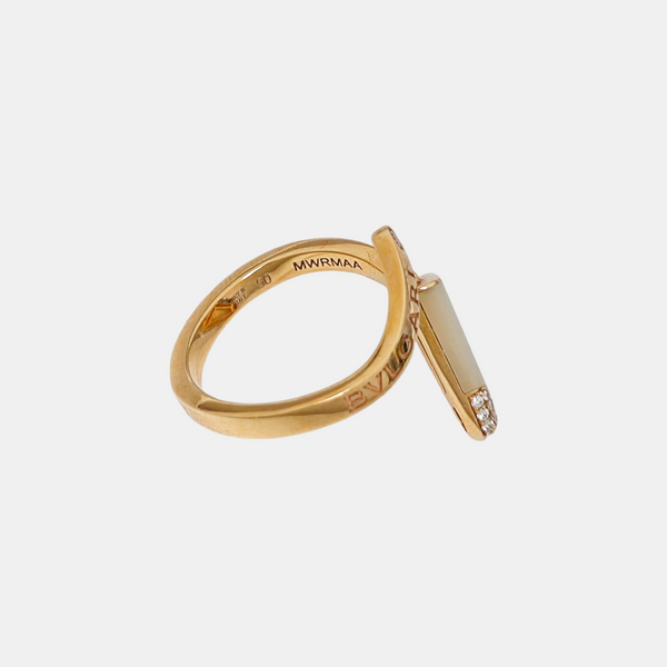 BVLGARI BVLGARI Anillo de Oro Rosa de 18k Blanco Talla EU 50