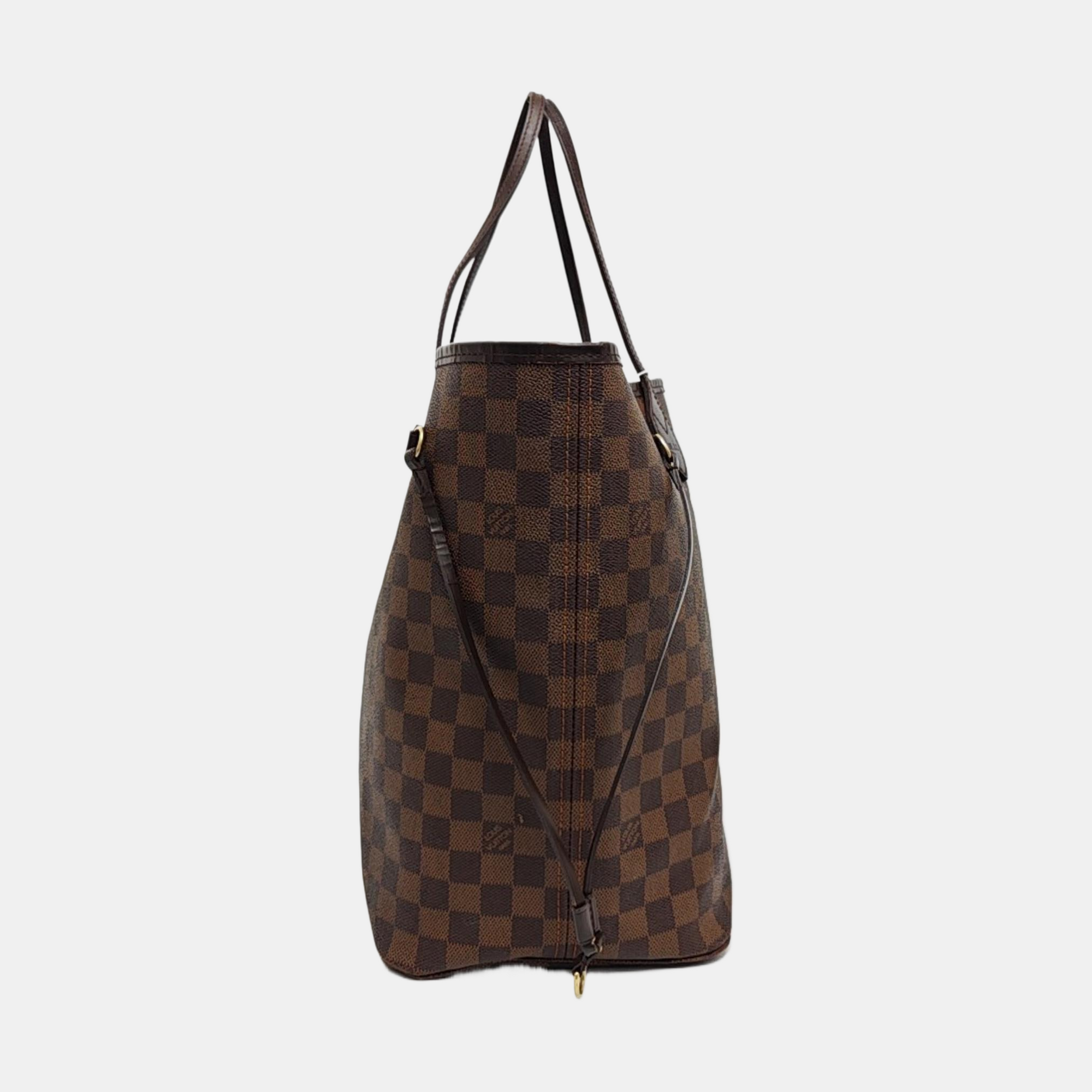 NEVERFULL GM Damier Ebene Coated Canvas Brown