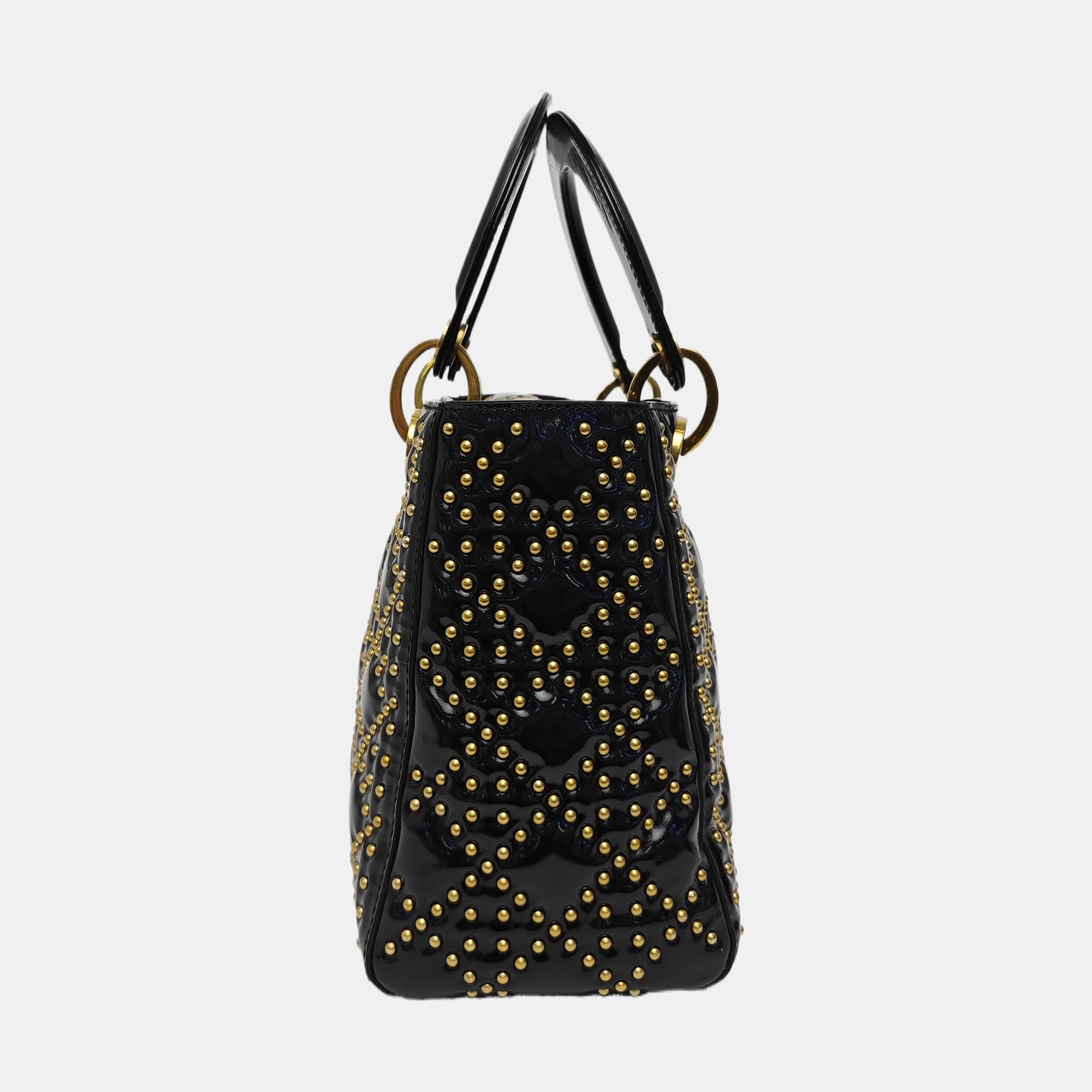 Lady Dior Medium Quilted Patent Leather Black