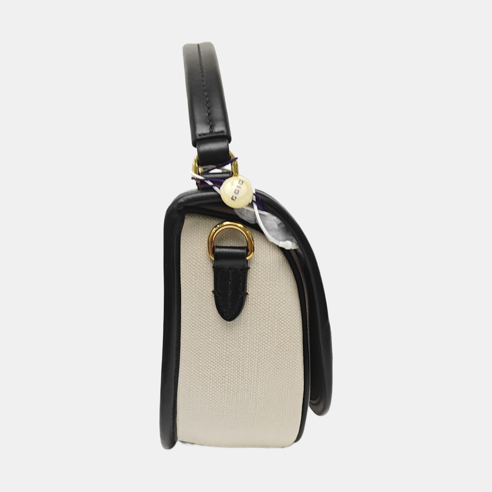 Coated Canvas Shoulder Bag Beige