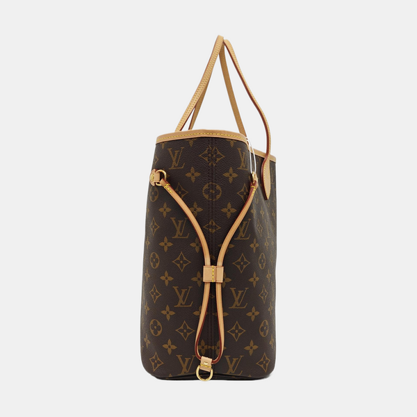 NEVERFULL MM Monogram Coated Canvas Brown