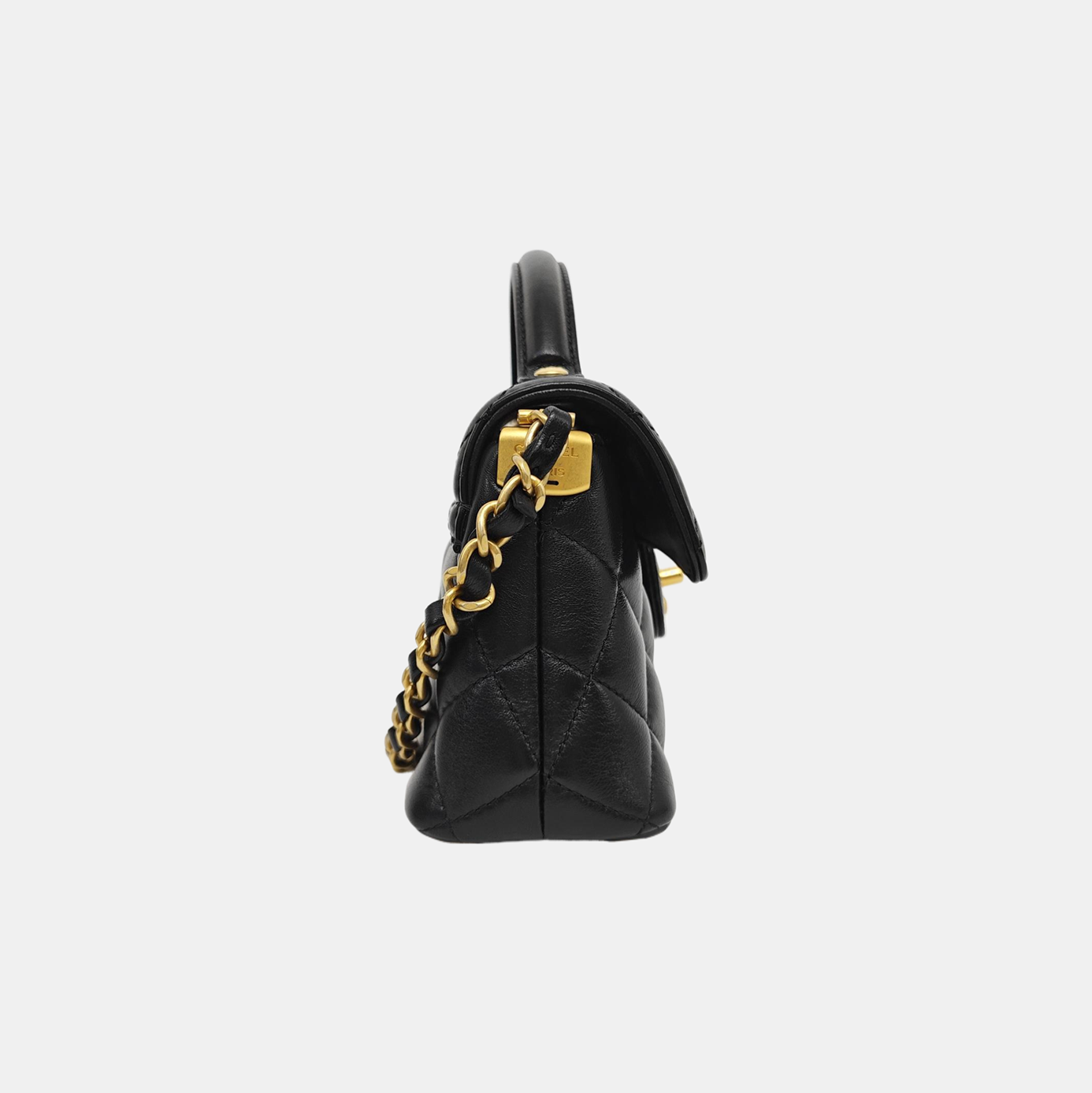 Quilted Lambskin Shoulder Bag Black