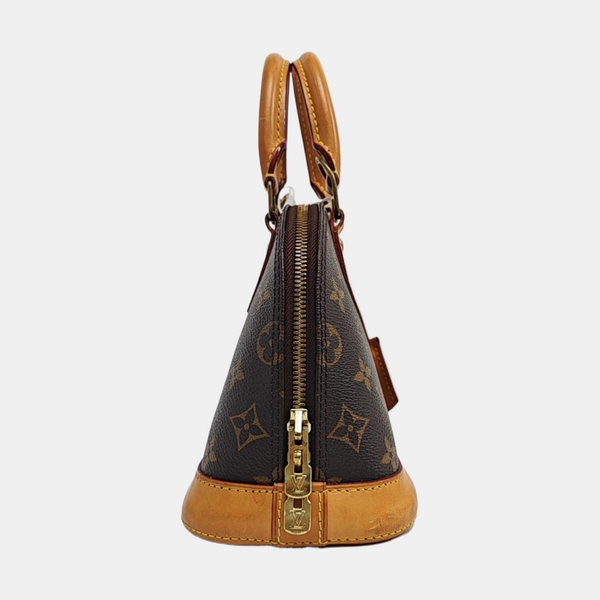 ALMA BB Monogram Coated Canvas Brown