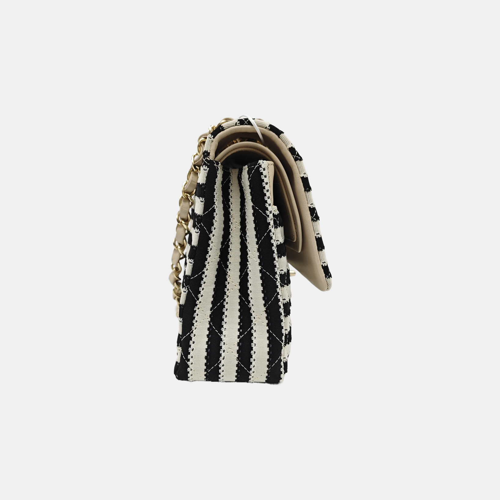 Bolso Flap Clásico Mediano de Tela Acolchada Multicolor