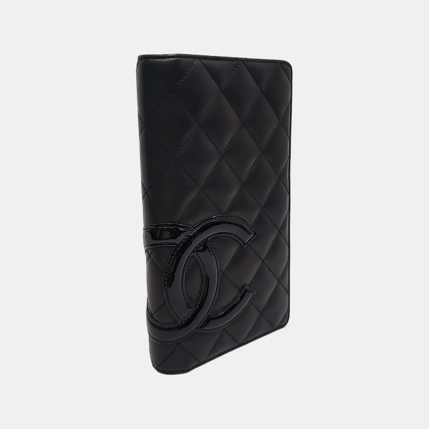 CAMBON Quilted Calfskin Black Wallet