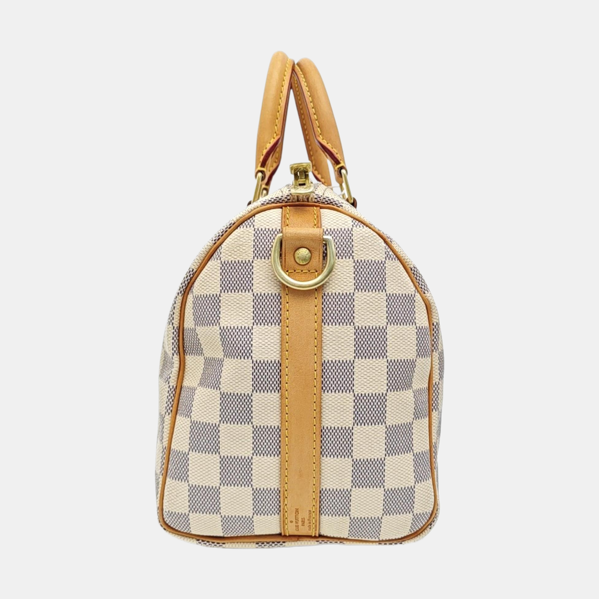 SPEEDY 25 Damier Azur Coated Canvas White