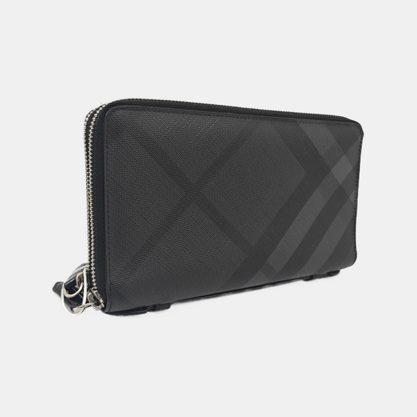 Coated Canvas Clutch Black