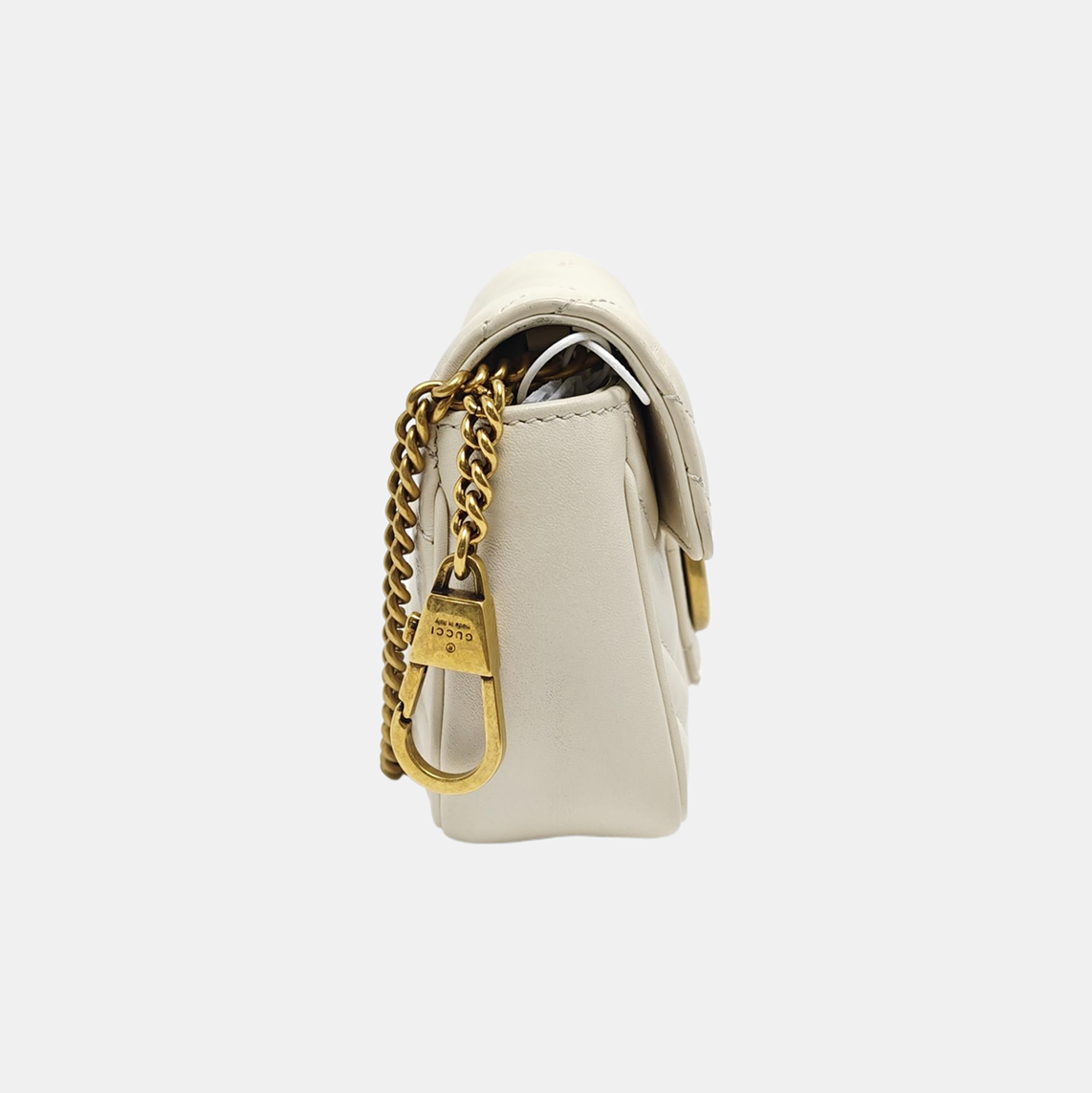 GG Marmont Mini Quilted Calfskin White