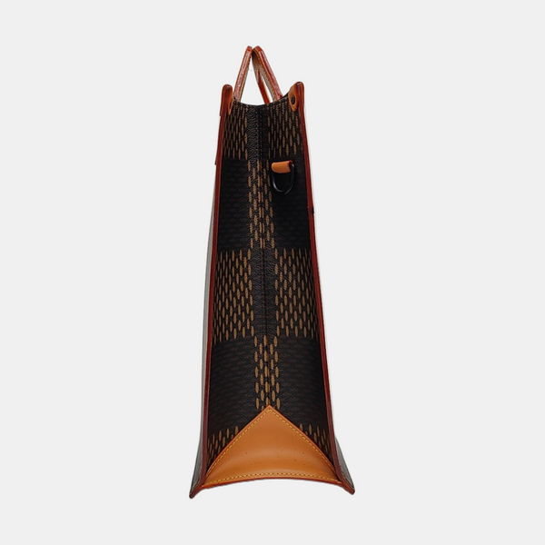 SAC PLAT Damier Ebene Coated Canvas Brown