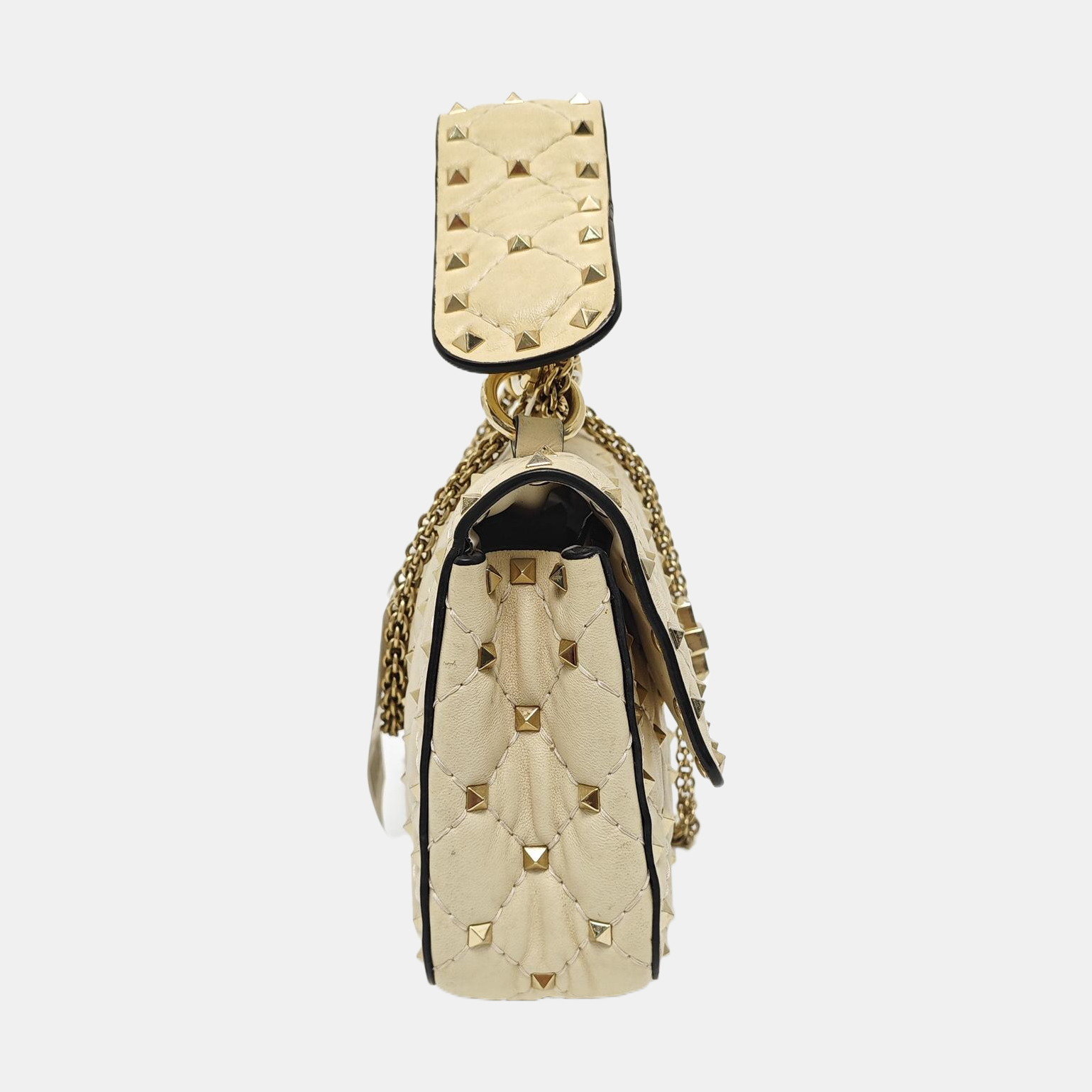 Spike Up Leather Beige