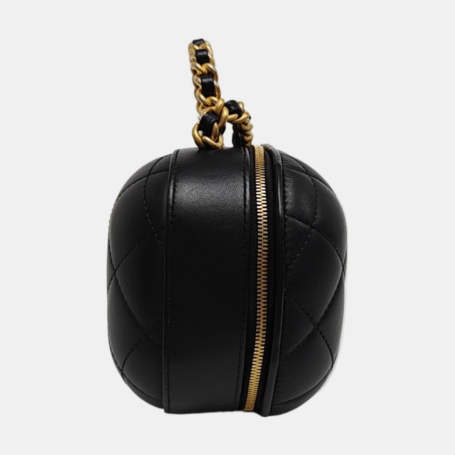 Quilted Lambskin Shoulder Bag Black