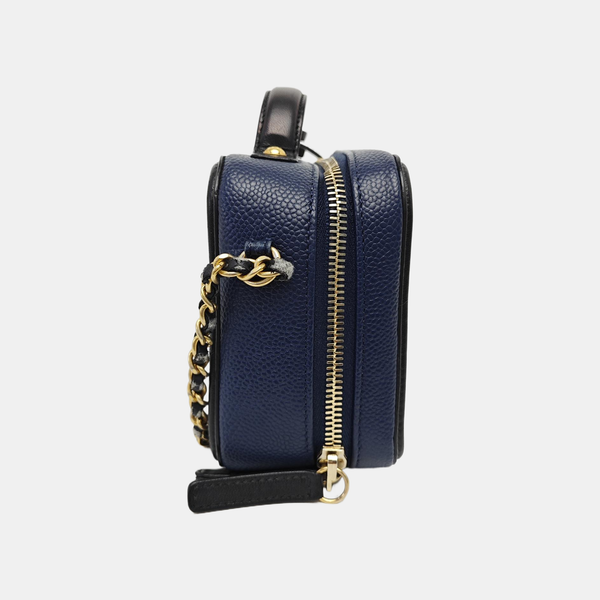 FILIGREE Small Quilted Grained Calfskin Blue