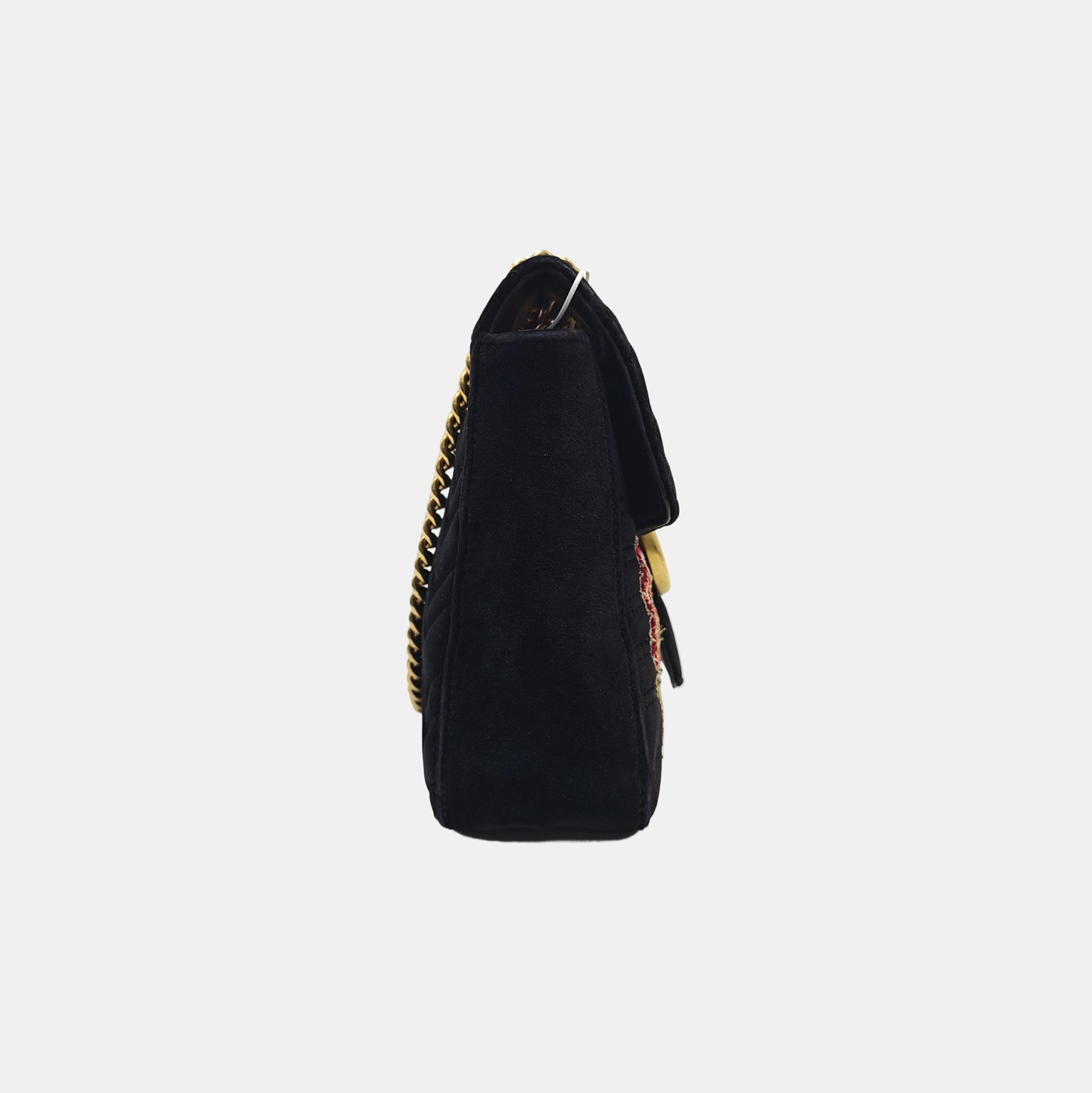 GG Marmont Large Quilted Velvet Black