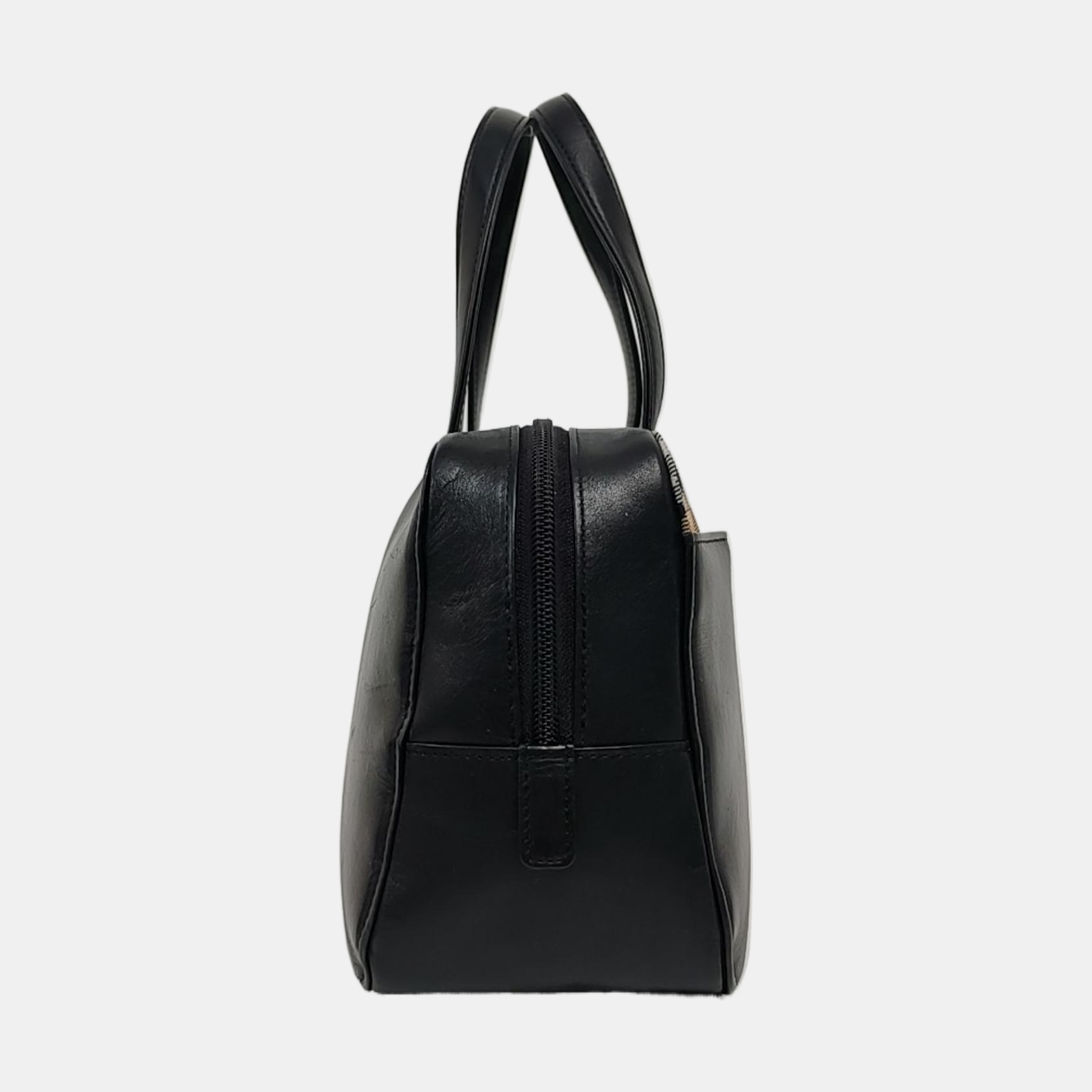 Calfskin Top Handle Bag Black