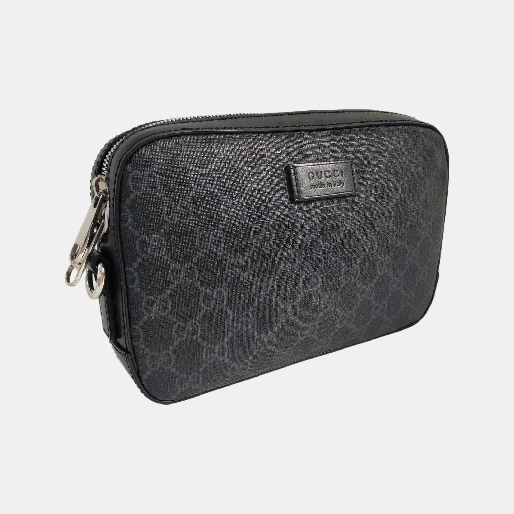 GG Supreme Small Monogram Coated Canvas Black