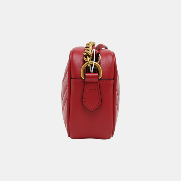 GG Marmont Super Mini Quilted Calfskin Red