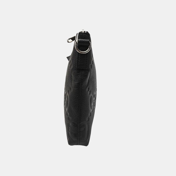Monogram Leather Shoulder Bag Black