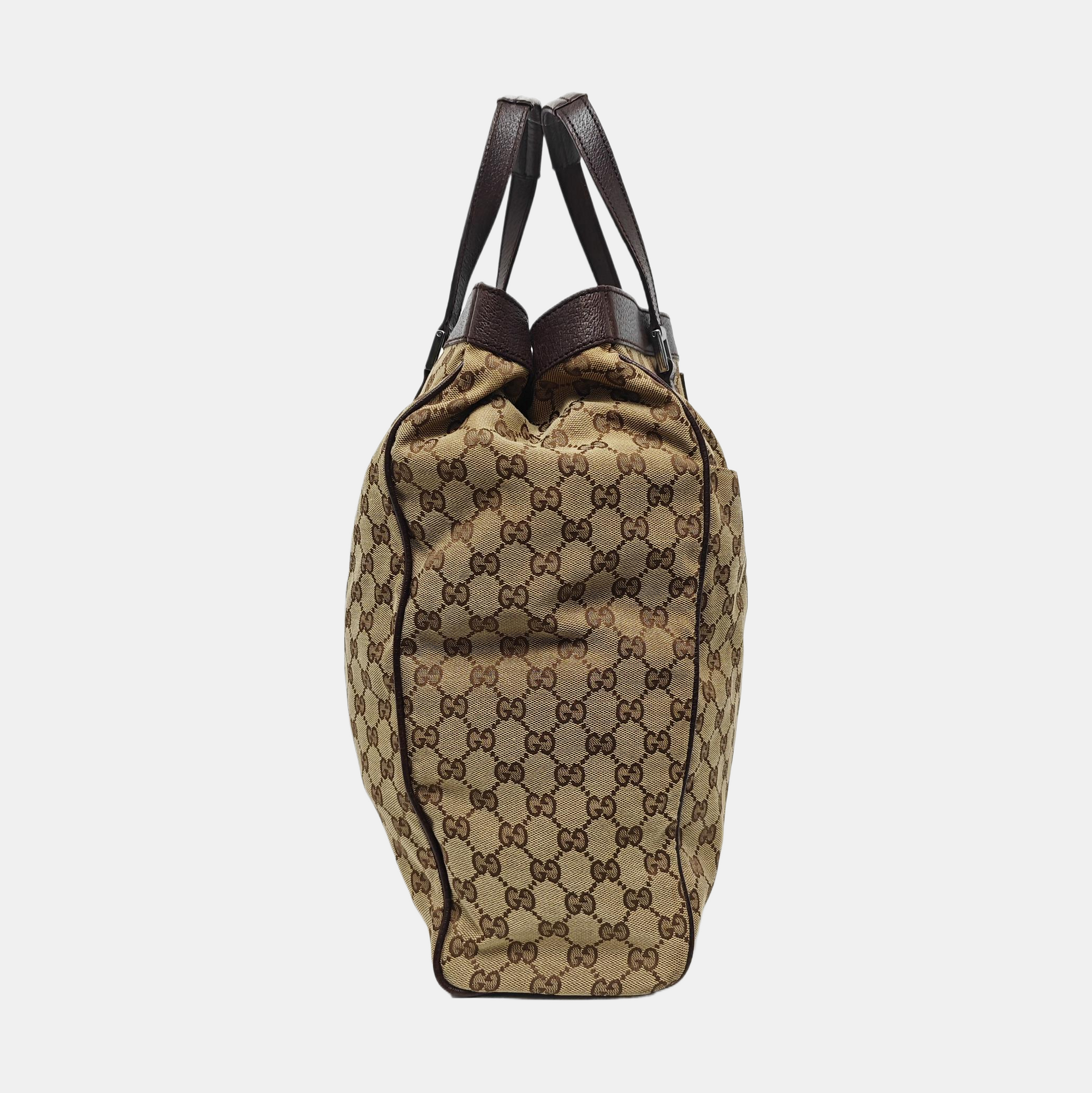 Monogram Canvas Tote Bag Beige