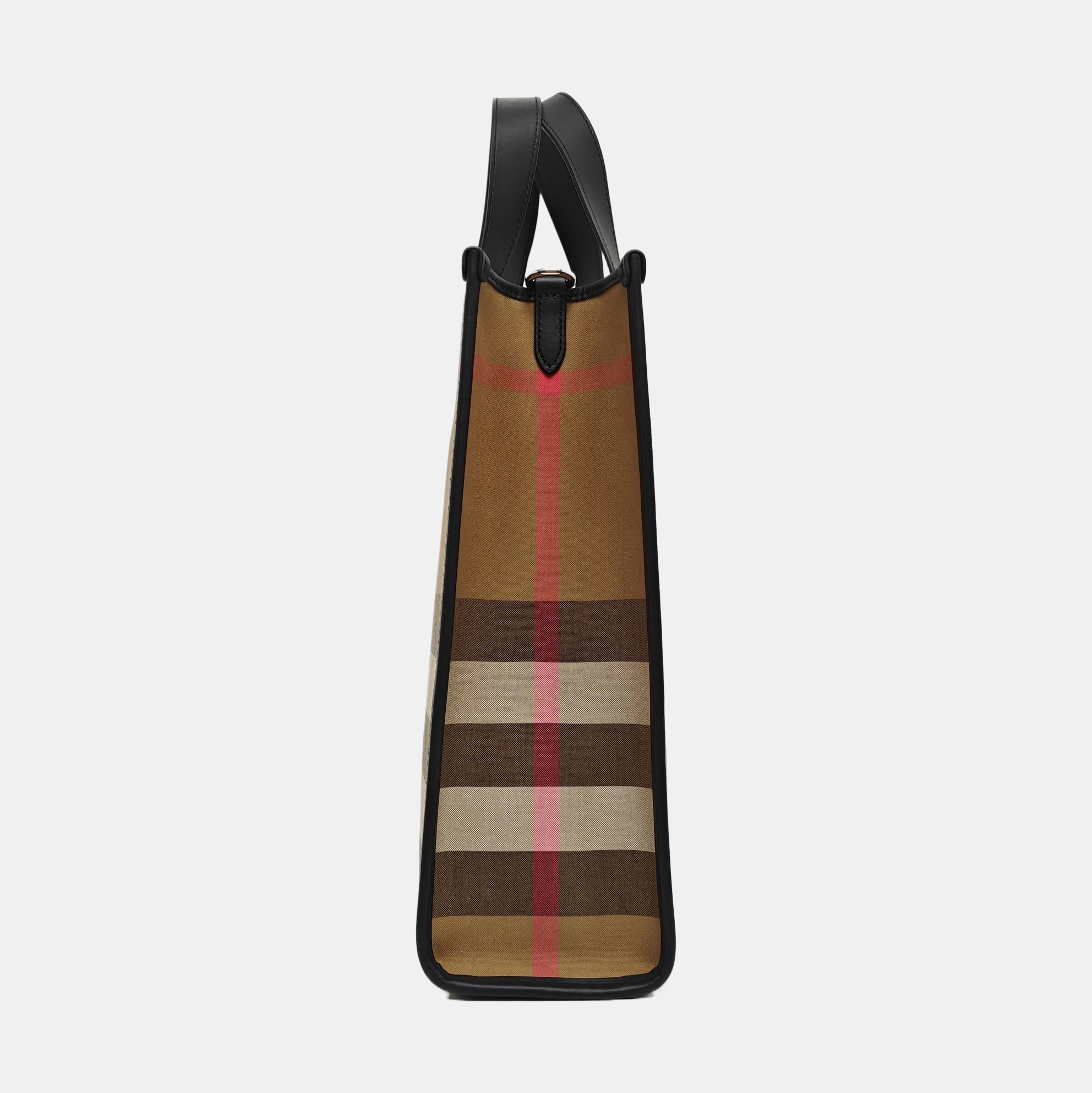 Canvas Top Handle Bag Brown