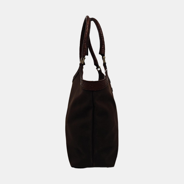 Monogram Canvas Top Handle Bag Brown
