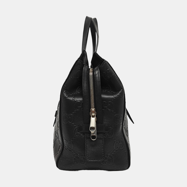 Monogram Calfskin Tote Bag Black