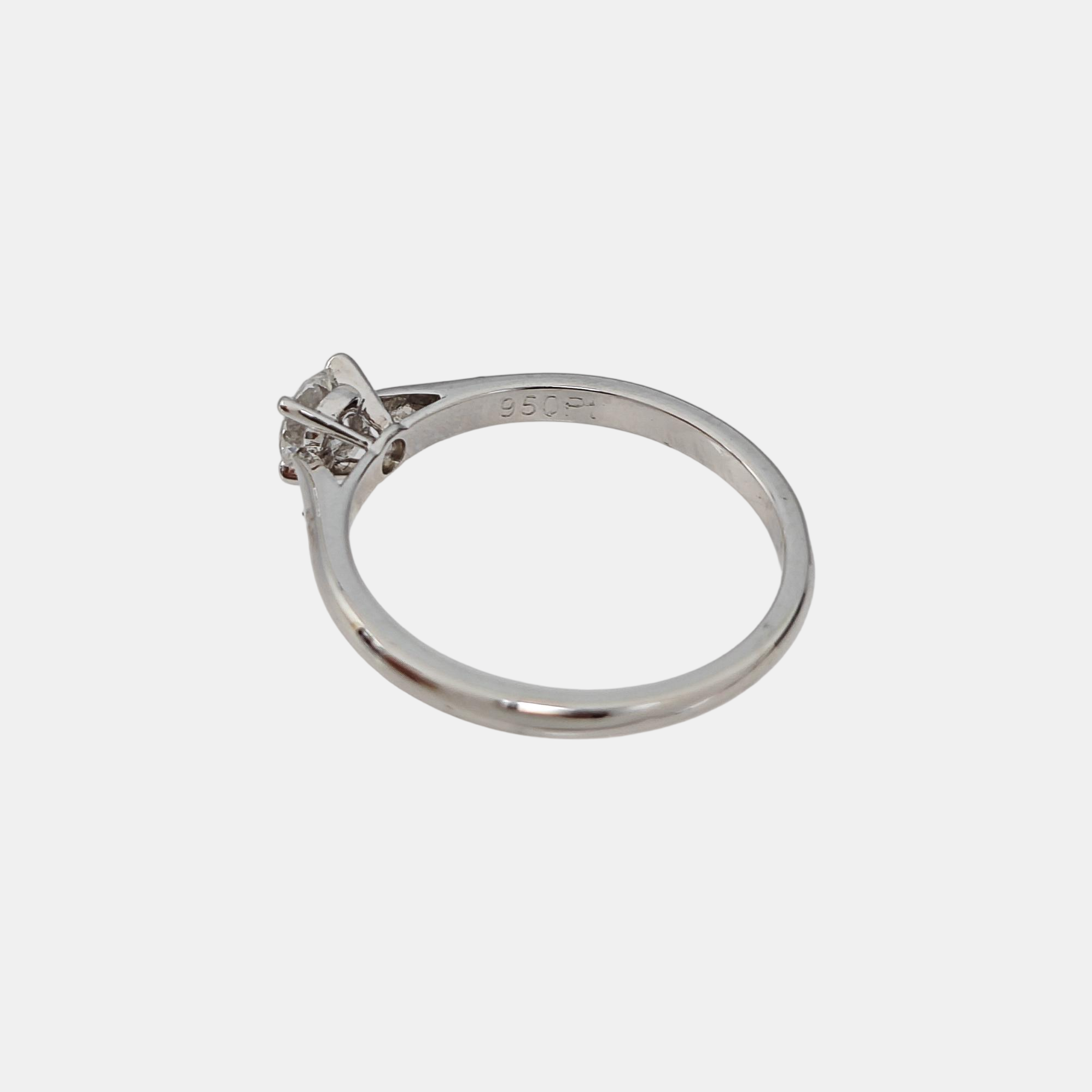 SOLITAIRE 1895 Platinum 950 Silver Ring EU 49