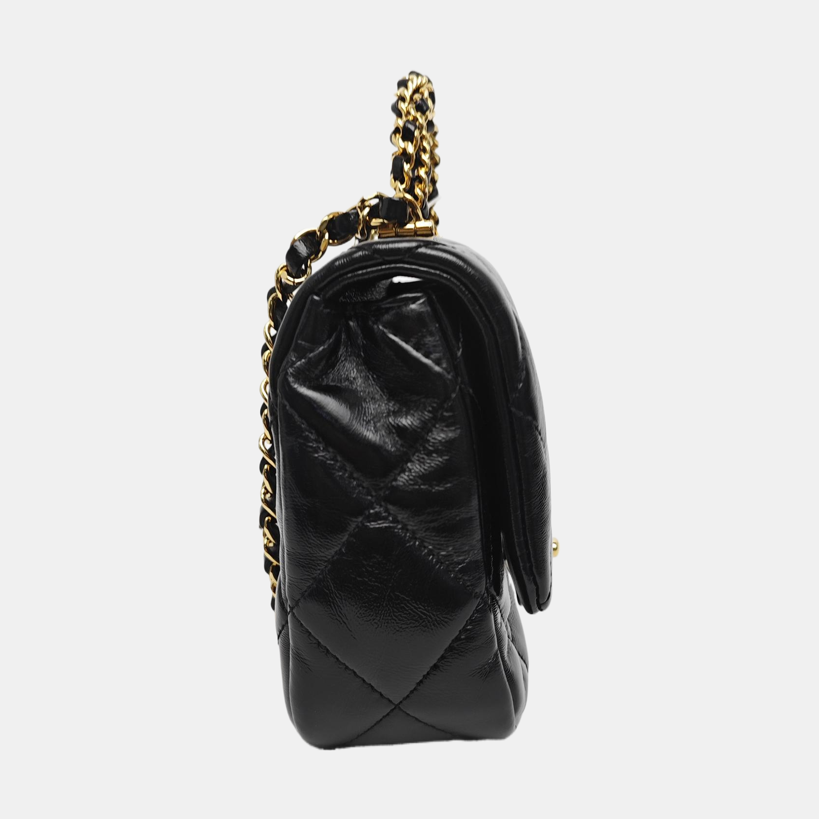 Quilted Lambskin Shoulder Bag Mini Black