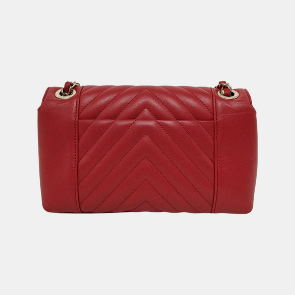 Chevron, Quilted Calfskin Red