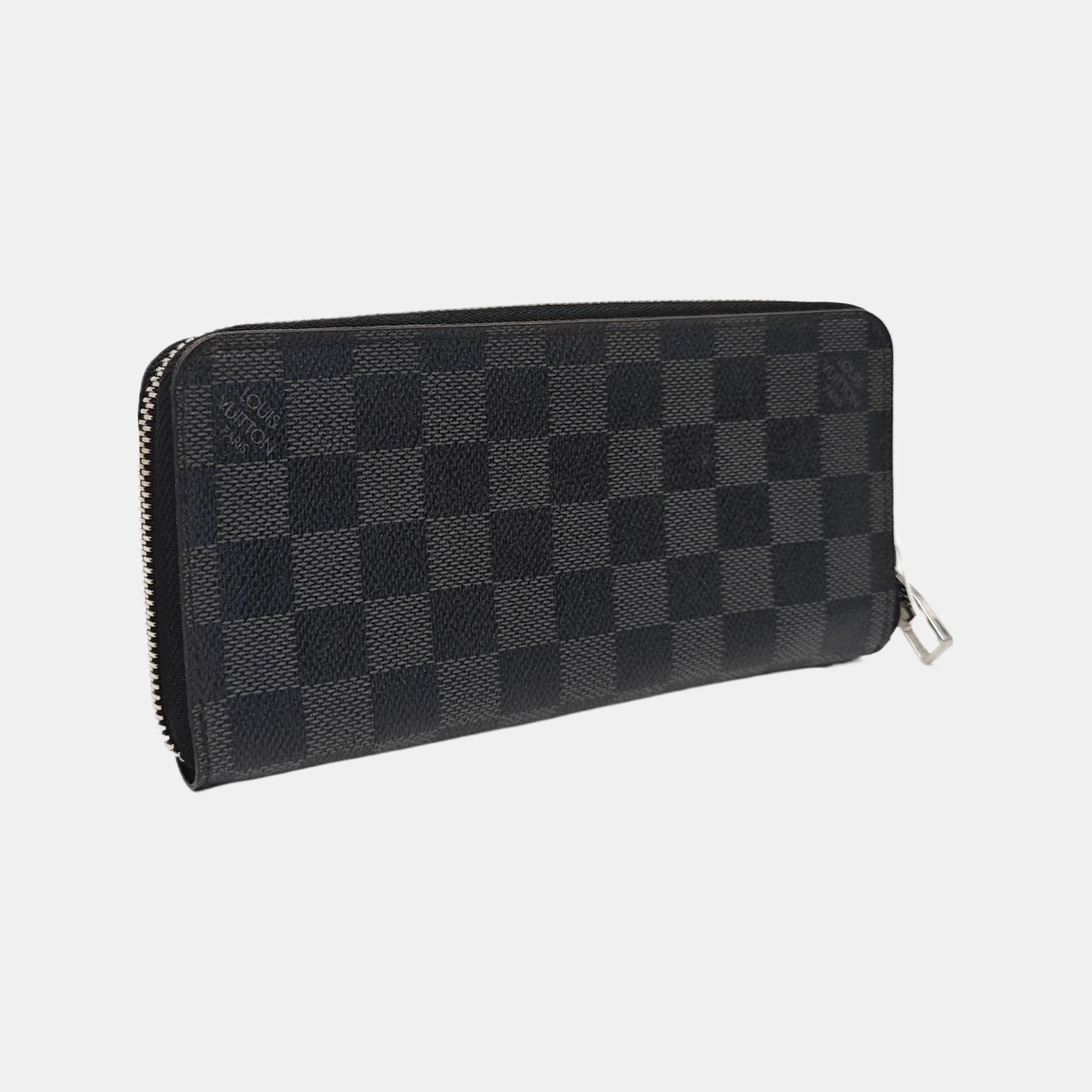 ZIPPY Damier Graphite Coated Canvas Gray Wallet
