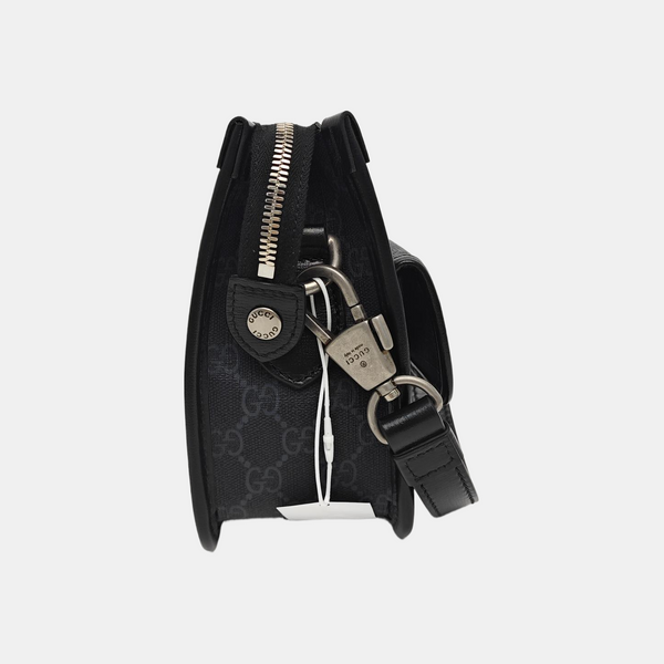 Monogram Coated Canvas Shoulder Bag Black