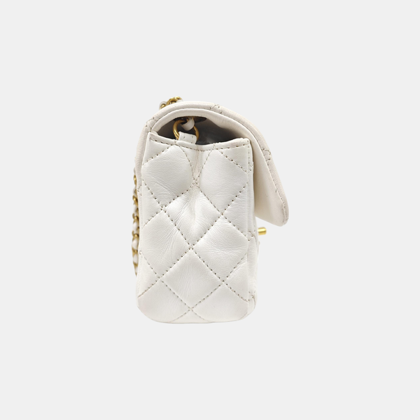 CLASSIC FLAP Mini Quilted Lambskin White