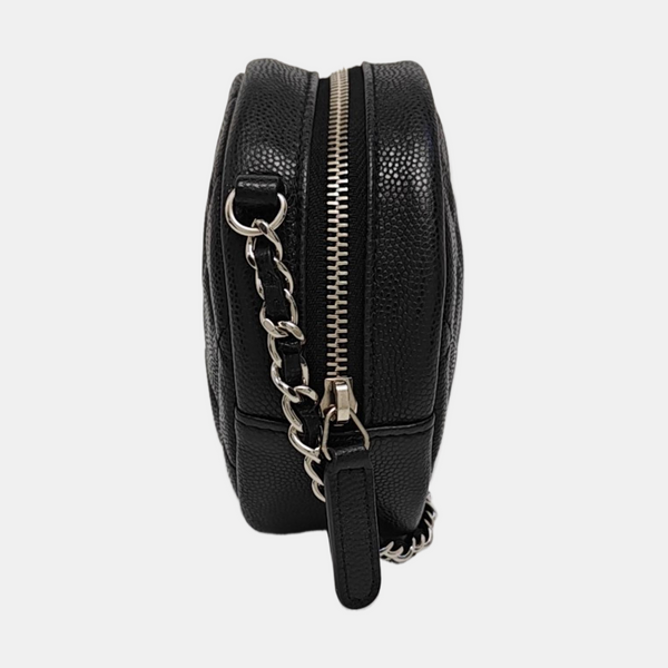 ROUND Quilted Grained Calfskin Black
