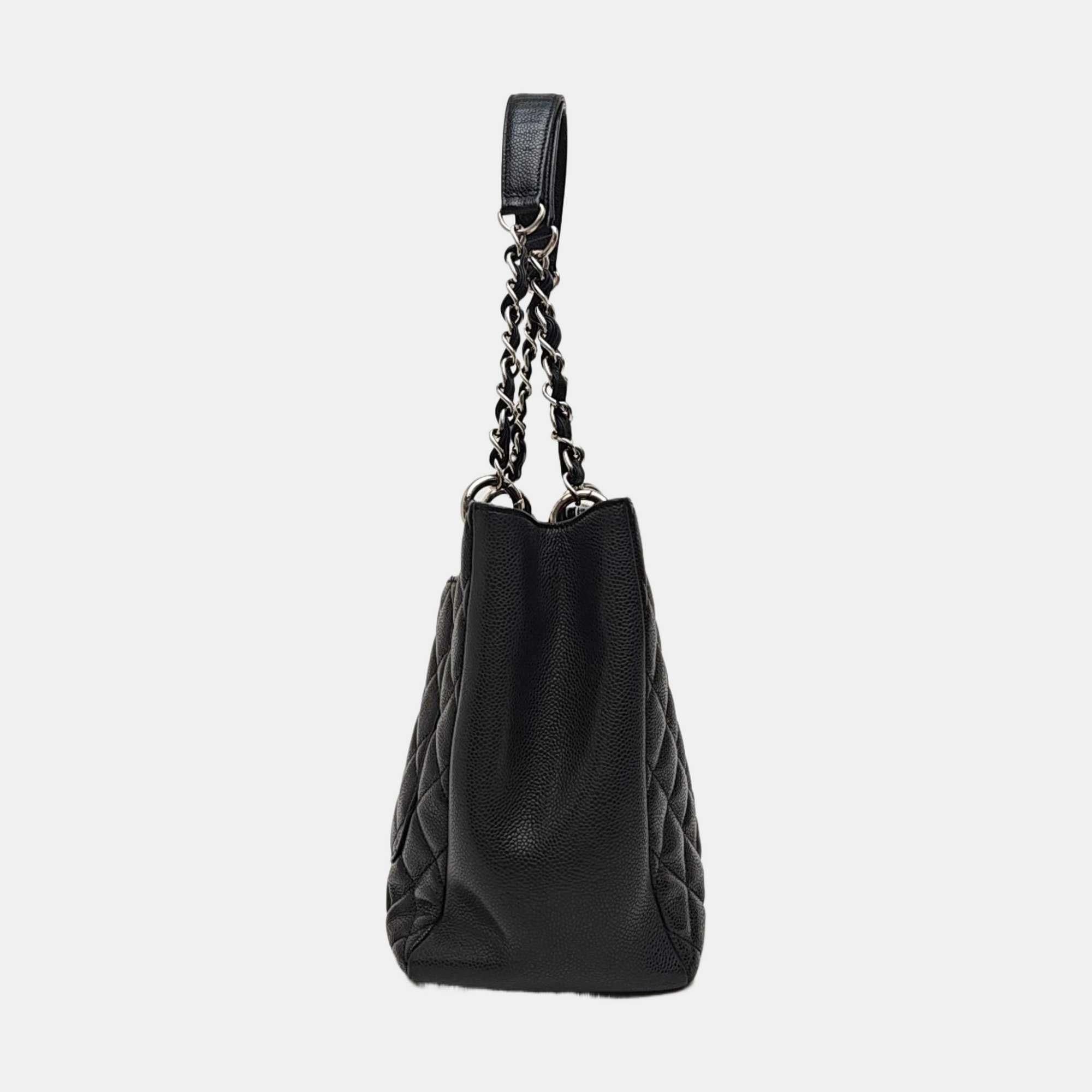 CHANEL GST Large Quilted Grained Calfskin Black