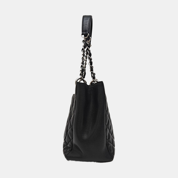 CHANEL GST Large Quilted Grained Calfskin Black