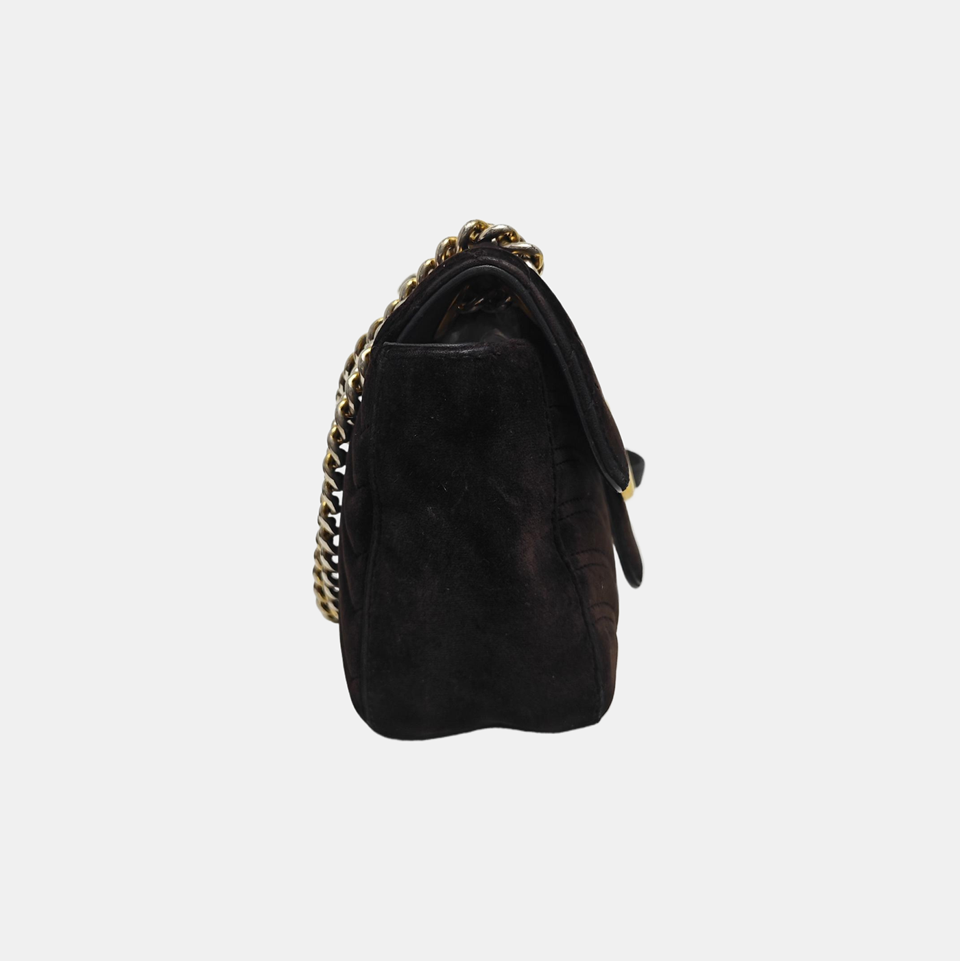 GG Marmont Medium Quilted Velvet Black