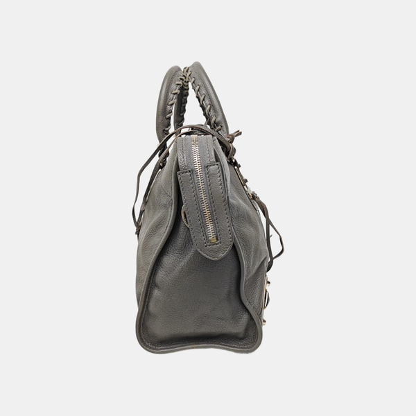 Classic Metallic Edge City Medium Lambskin Gray