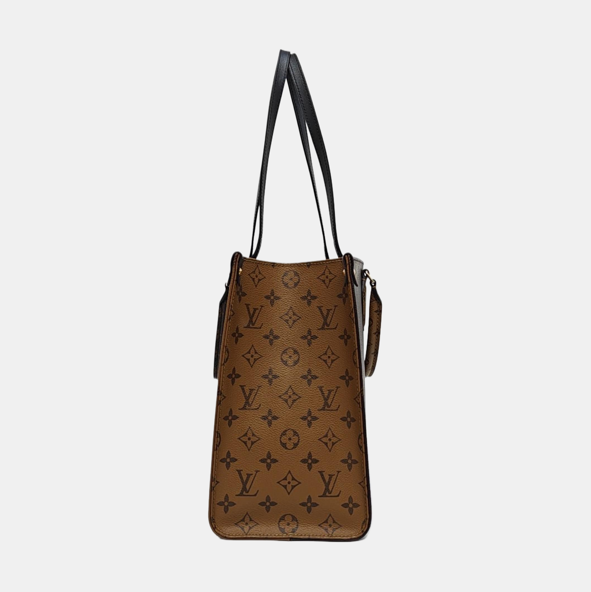 ONTHEGO MM Monogram Coated Canvas Brown