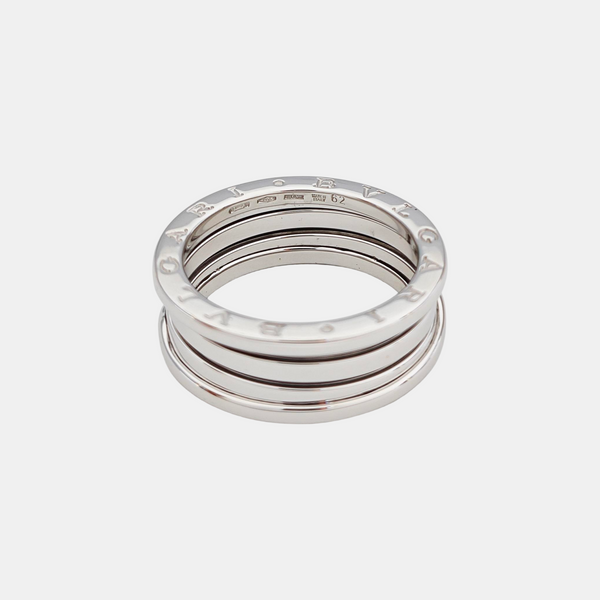 B.ZERO1 18k White Gold Silver Ring EU 62
