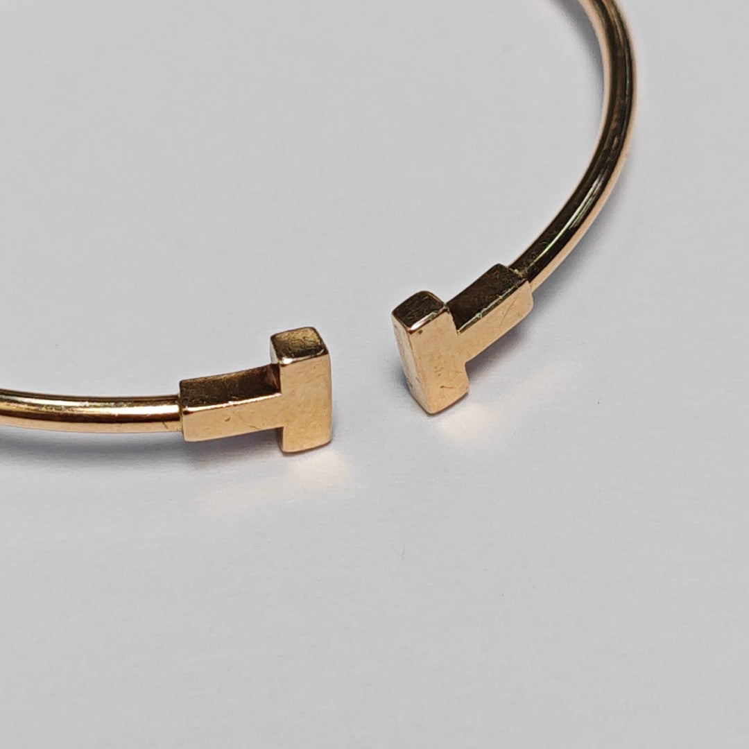Tiffany T 18k Rose Gold Bangle