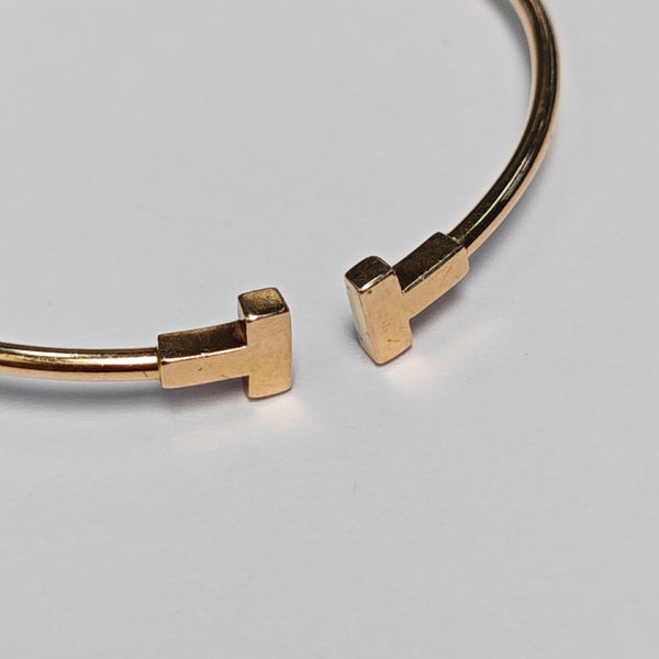 Tiffany T 18k Rose Gold Bangle
